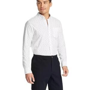 Goodfellow Every Wear Poplin Button Up Slim Shirt‎ White Black Men's Small New